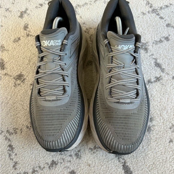 HOKA One One Mens BONDI 7 Wild Dove Dark Shadow Shoe - Picture 3 of 8